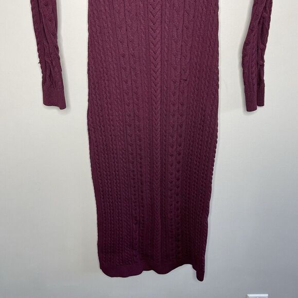 RONNY KOBO Collective Sweater Dress Women Medium Backless Midi Dark Red - Picture 6 of 14
